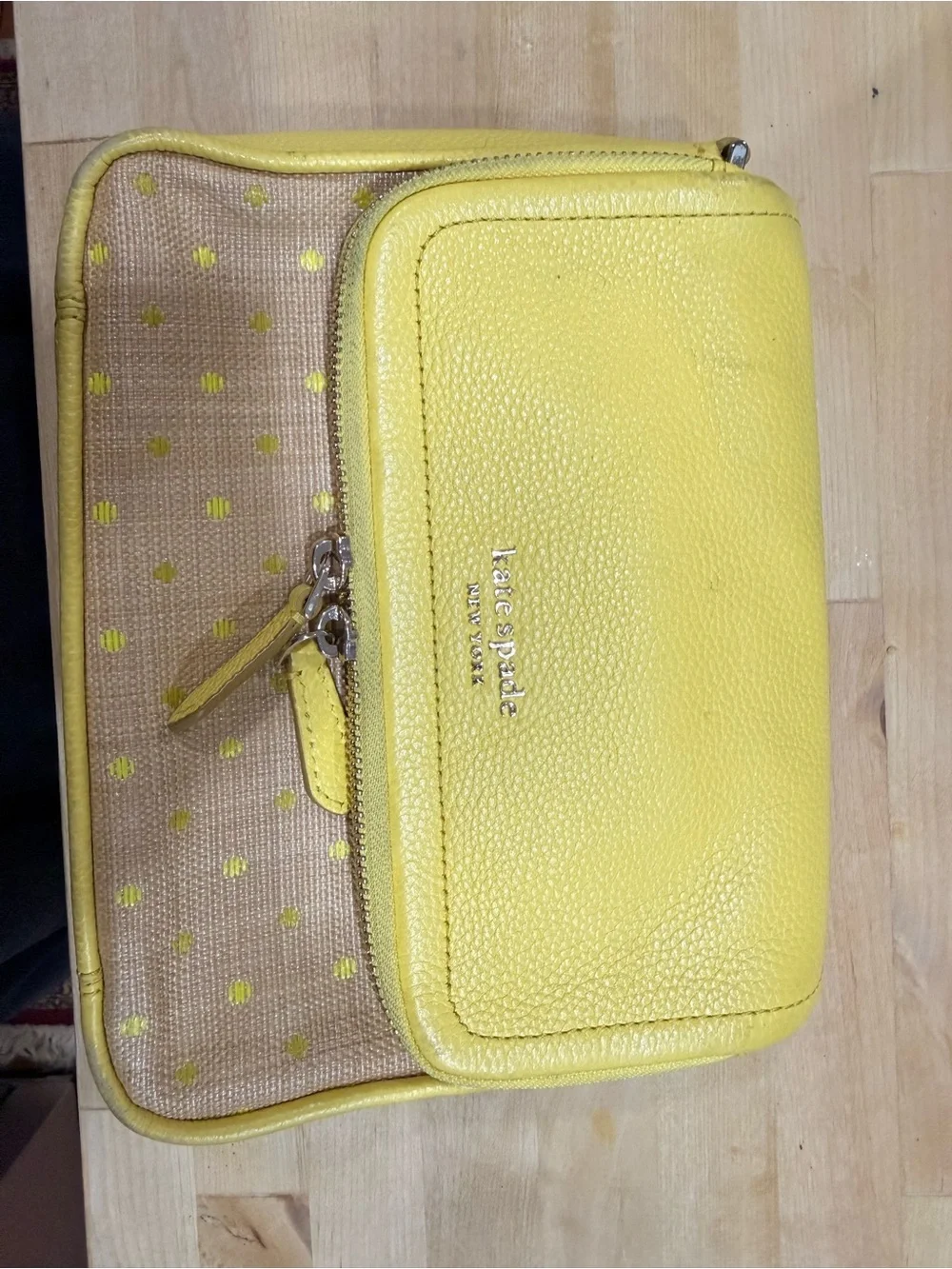 kate spade Yellow and Tan Textured Crossbody Bag